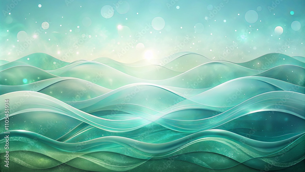 Serene Aqua Waves Abstract Background of Flowing, Sparkling Teal Hues Serene Aqua Waves Abstract Background of Flowing, Sparkling Teal Hues