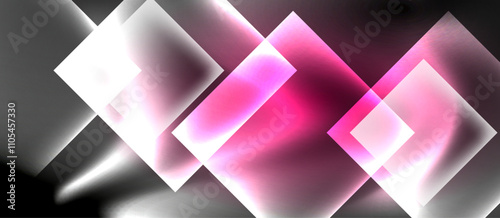 Dark neon colors with glass square shapes