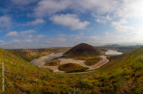 Lake Meke. It is 8 km from Karapınar. It is in a region covered with black molds in volcanic and tectonic terrain. photo