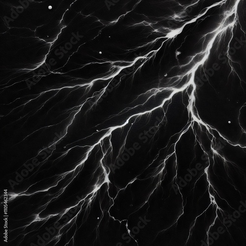 Black background with outlines reminiscent of lightning.