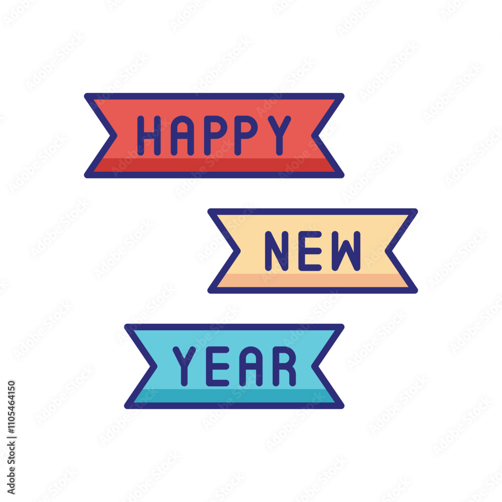 Happy New Year Text vector icon Happy New Year Text vector icon