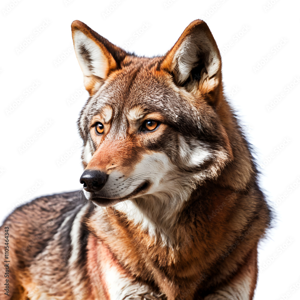 Fototapeta premium red wolf on white background