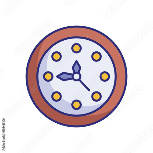 Clock Striking Midnight vector icon