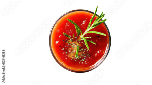 Bloody Mary, top down view, isolated