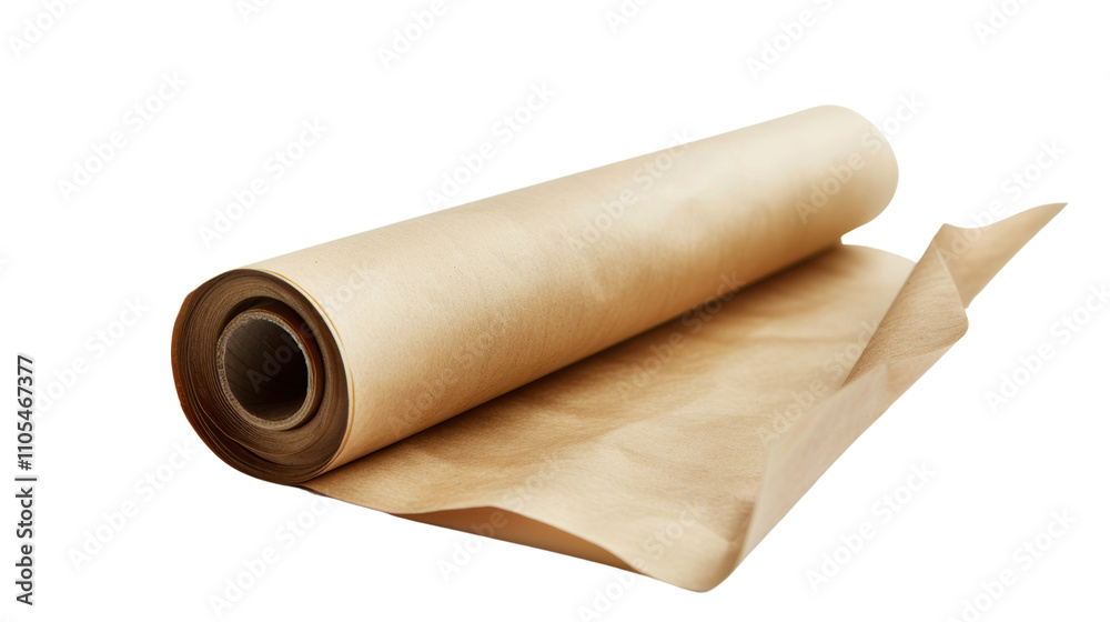 Kraft paper roll, isolated Kraft paper roll, isolated