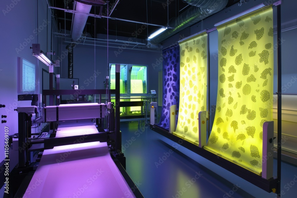 Advanced Textile Printing Process Displayed in Modern Facility