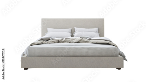 King size bed, modern, isolated