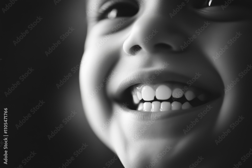 A close-up black and white image capturing a child's joyful smile, highlighting pure innocence and the simple delight of childhood in a timeless artistic expression. A close-up black and white image capturing a child's joyful smile, highlighting pure innocence and the simple delight of childhood in a timeless artistic expression.
