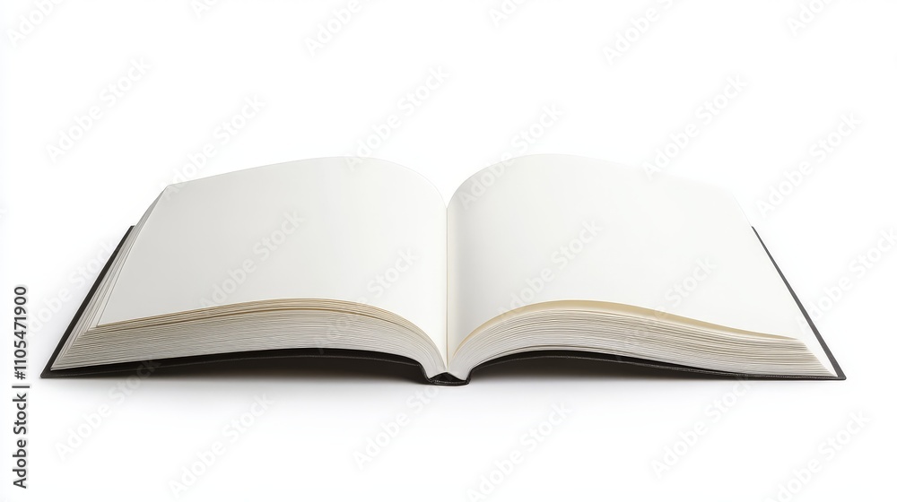 Professional blank booklet template, displayed half-folded and isolated on a bright white backdrop, Professional blank booklet template, displayed half-folded and isolated on a bright white backdrop,