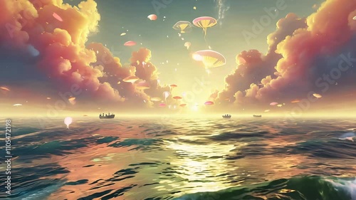 Floating sea creatures