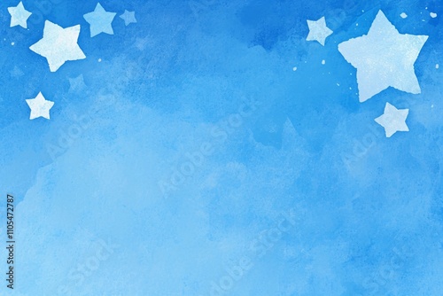 Wallpaper Mural Border with stars of David on blue background. Watercolor illustration for design for Hanukkah, Passover, Shavuot, Independence Day, Jerusalem Day, Pesach, other Jewish holidays. Frame with copy space Torontodigital.ca