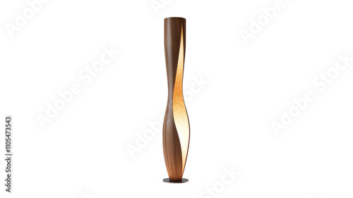 Modern wooden lamp, isolated