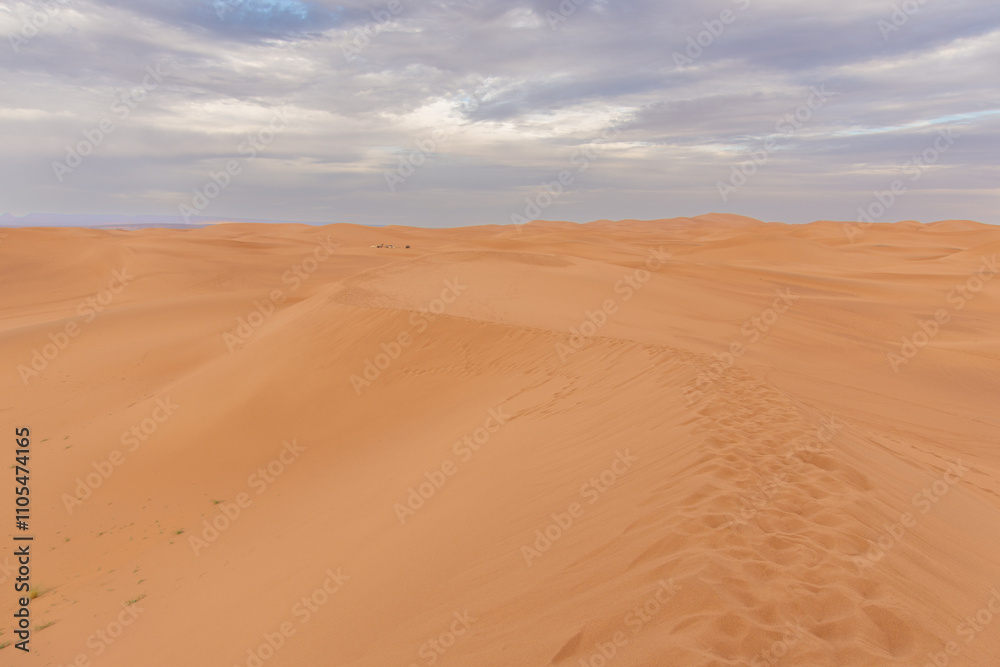 View of the Magnificent Landscape of the Sahara Desert in Morocco View of the Magnificent Landscape of the Sahara Desert in Morocco