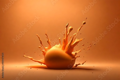 Orange product blast splash liquid photo