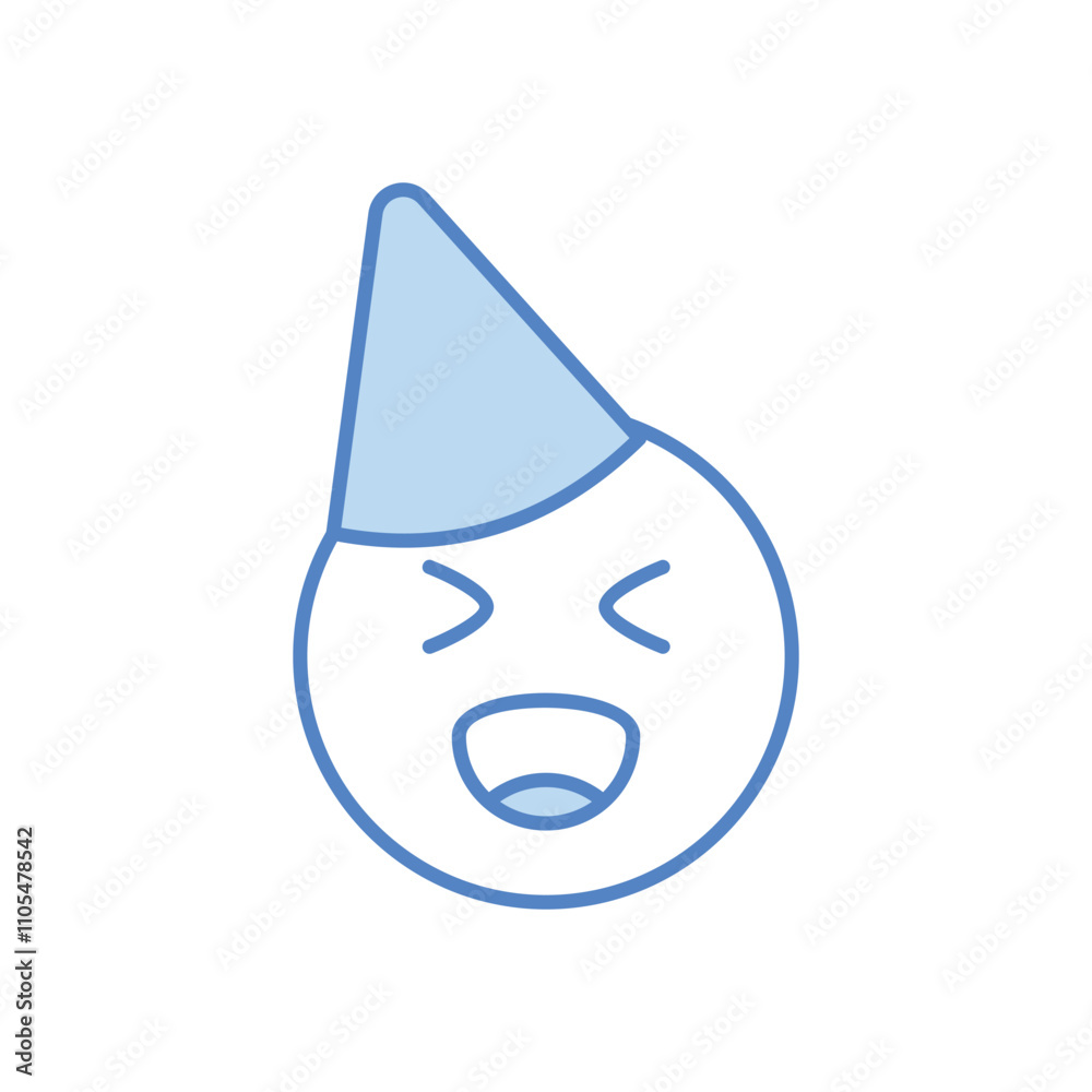 Happy Face with Party Hat vector icon Happy Face with Party Hat vector icon