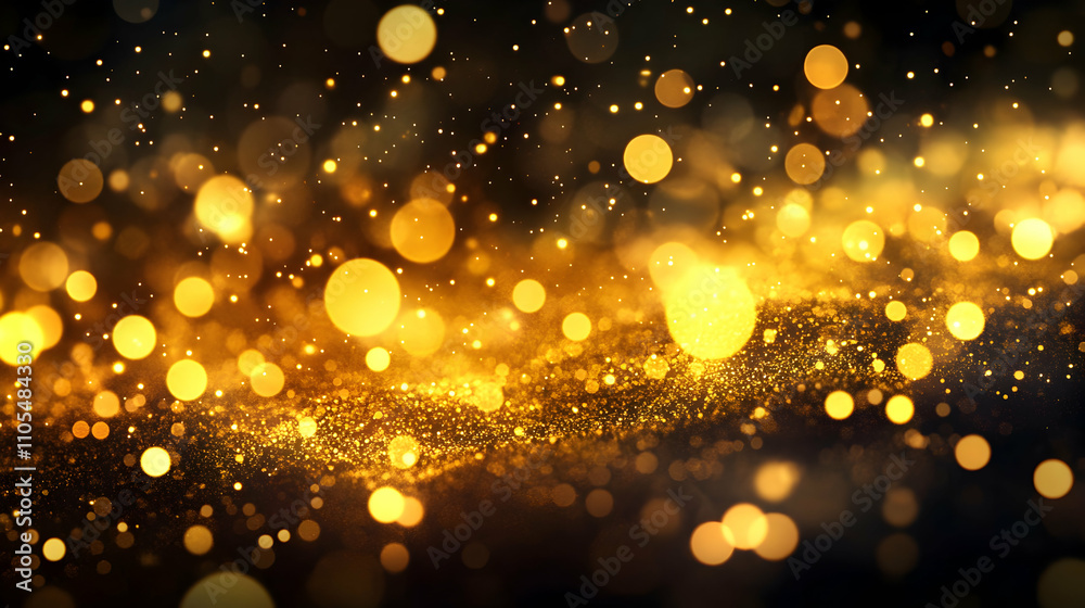 Golden Glitter Abstract Background with Sparkling Bokeh Lights for Festive Designs Golden Glitter Abstract Background with Sparkling Bokeh Lights for Festive Designs