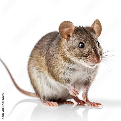 bush rat on white background photo