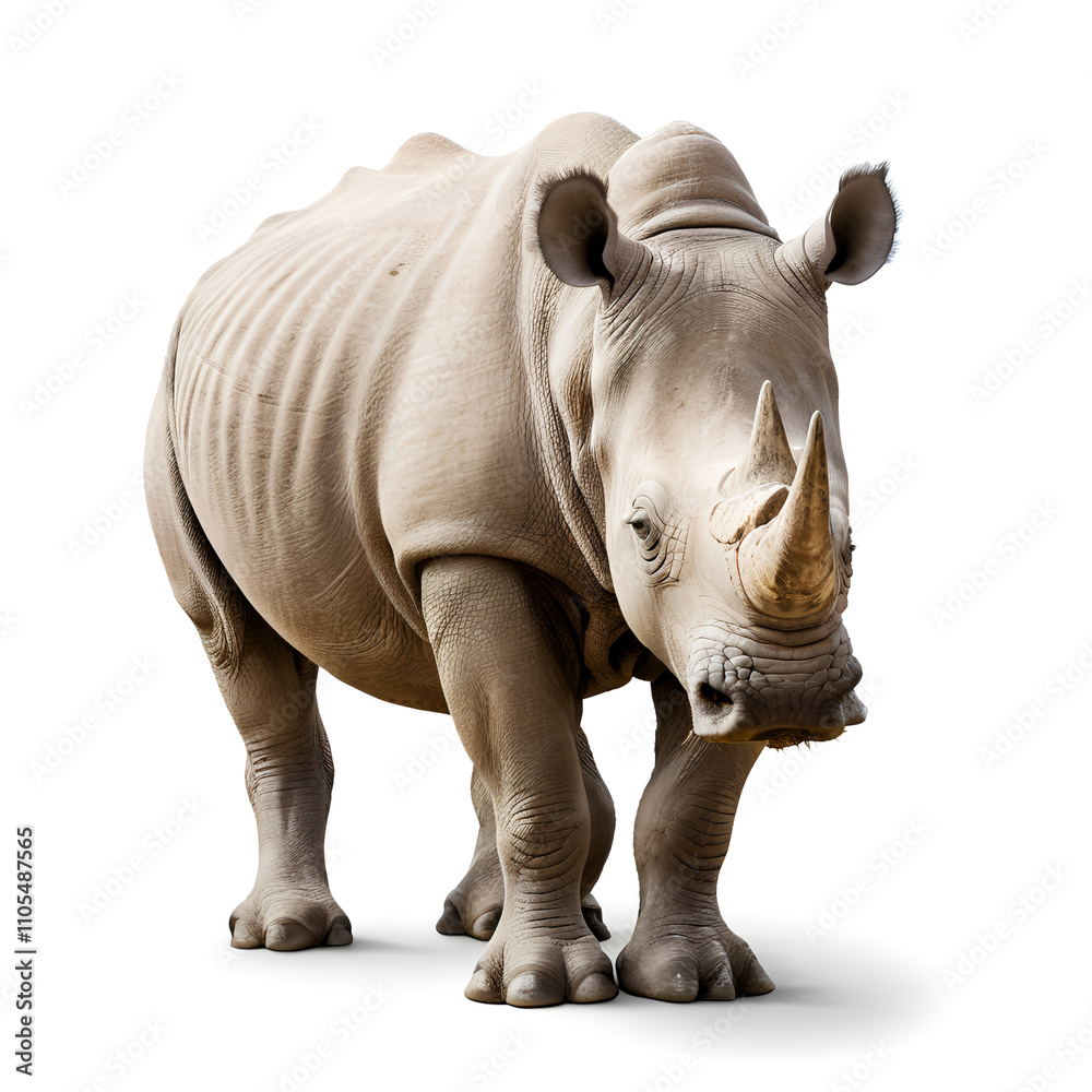 Fototapeta premium white rhinoceros on white background