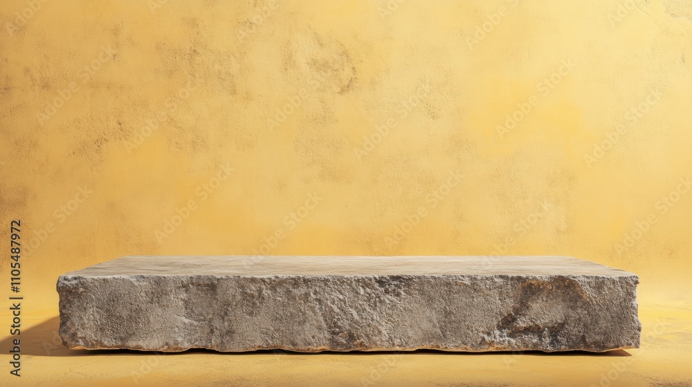 Stone Platform Yellow Wall.