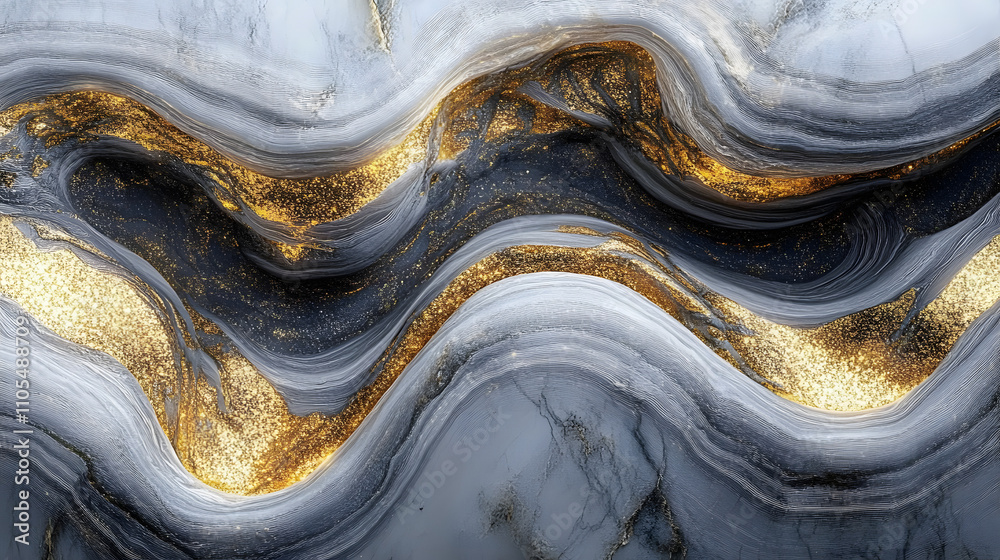 Abstract Grey and Gold Marble Swirls with Glittering Veins Abstract Grey and Gold Marble Swirls with Glittering Veins