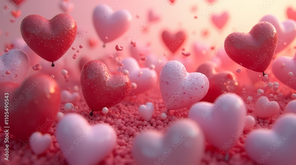 Background with colorful hearts