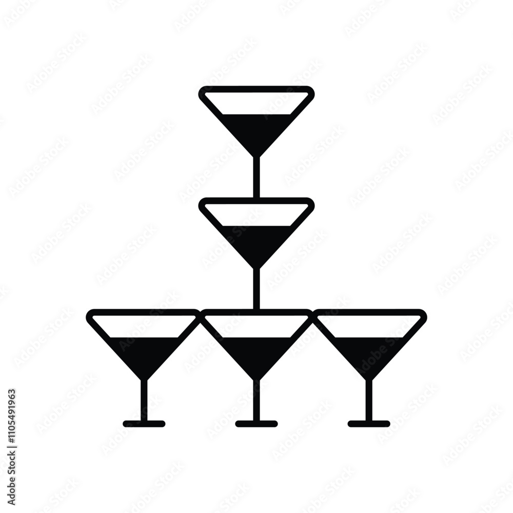 Wine Glass Tower vector icon Wine Glass Tower vector icon