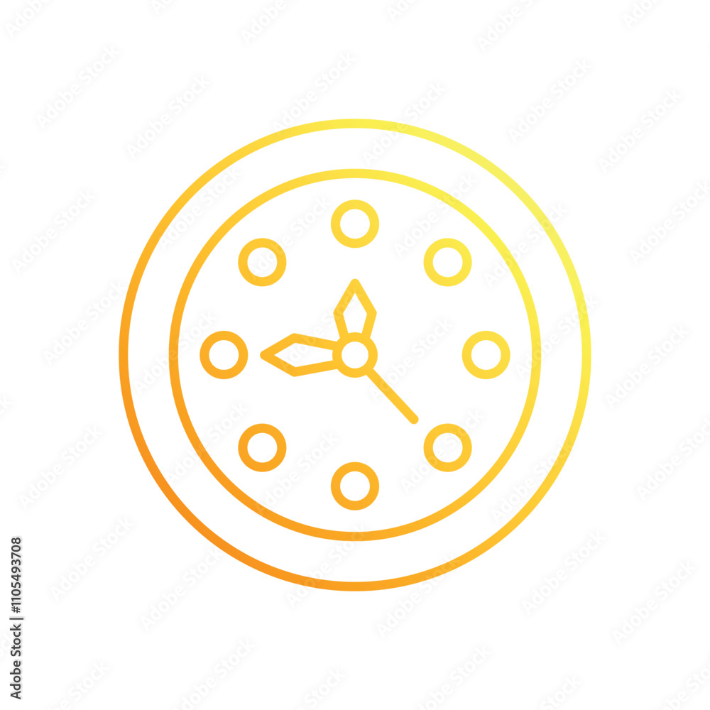 Clock Striking Midnight vector icon