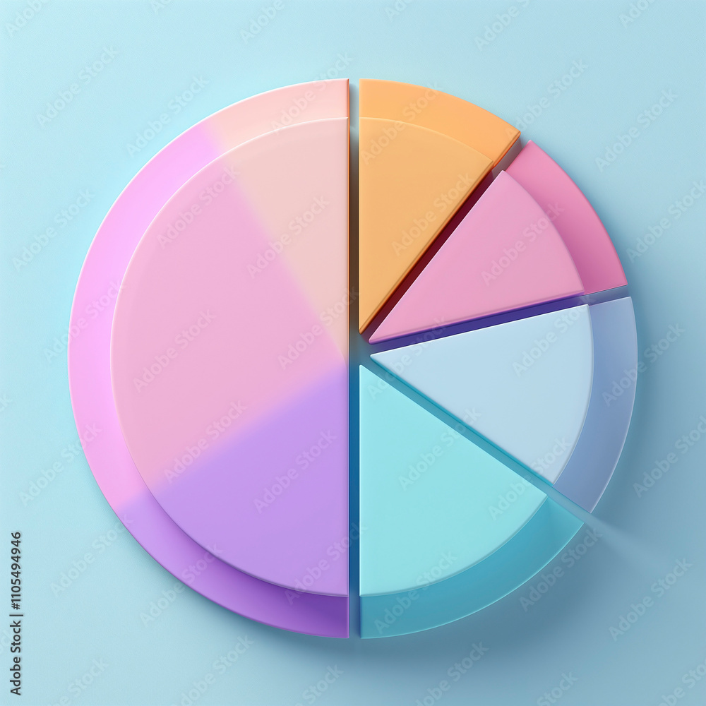 Obraz premium Creative math fractions on a white background. Interesting funny math for kids. Education, back to school concept. Geometry and mathematics materials. Flat lay, top view. AI Generated