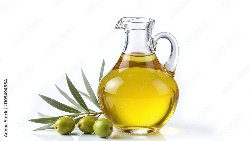 Glass bottle filled with olive oil green olives Glass bottle filled with olive oil green olives