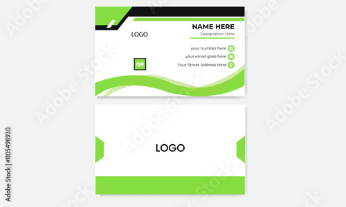 Creative modern simple minimalist abstract green color
business card design.