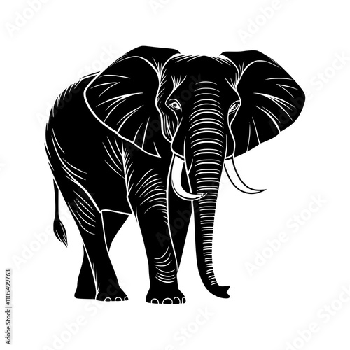 Wallpaper Mural Majestic Elephant in Profile Silhouette Torontodigital.ca