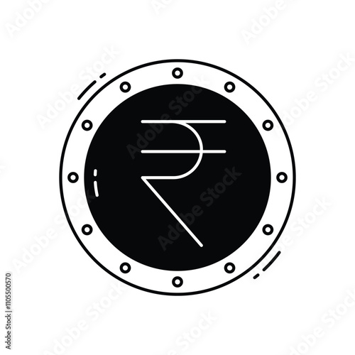 Indian rupee vector icon