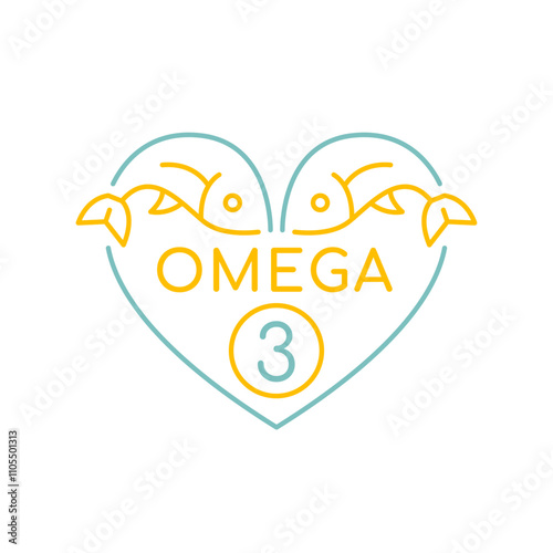 Omega 3 fatty acids line icon. Fish oil skincare pictogram.