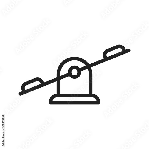 Seesaw Icon vector image. Suitable for use on web apps, mobile apps, and print media.