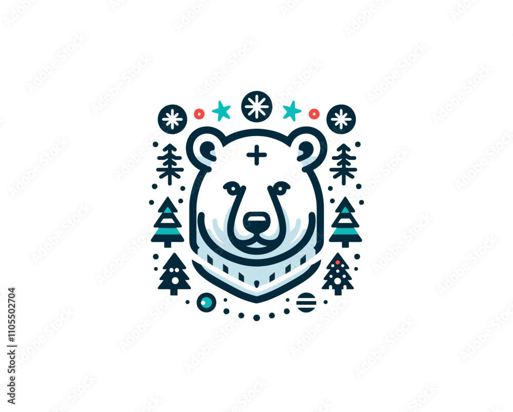 Christmas Polar Bear Logo Design Icon Vector Illustration
Christmas Polar Bear Logo Design Icon Vector Illustration