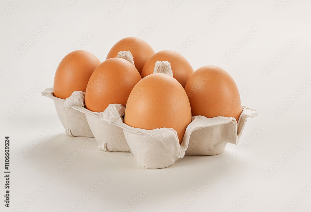 brown eggs sit inside a cardboard container. brown eggs sit inside a cardboard container.