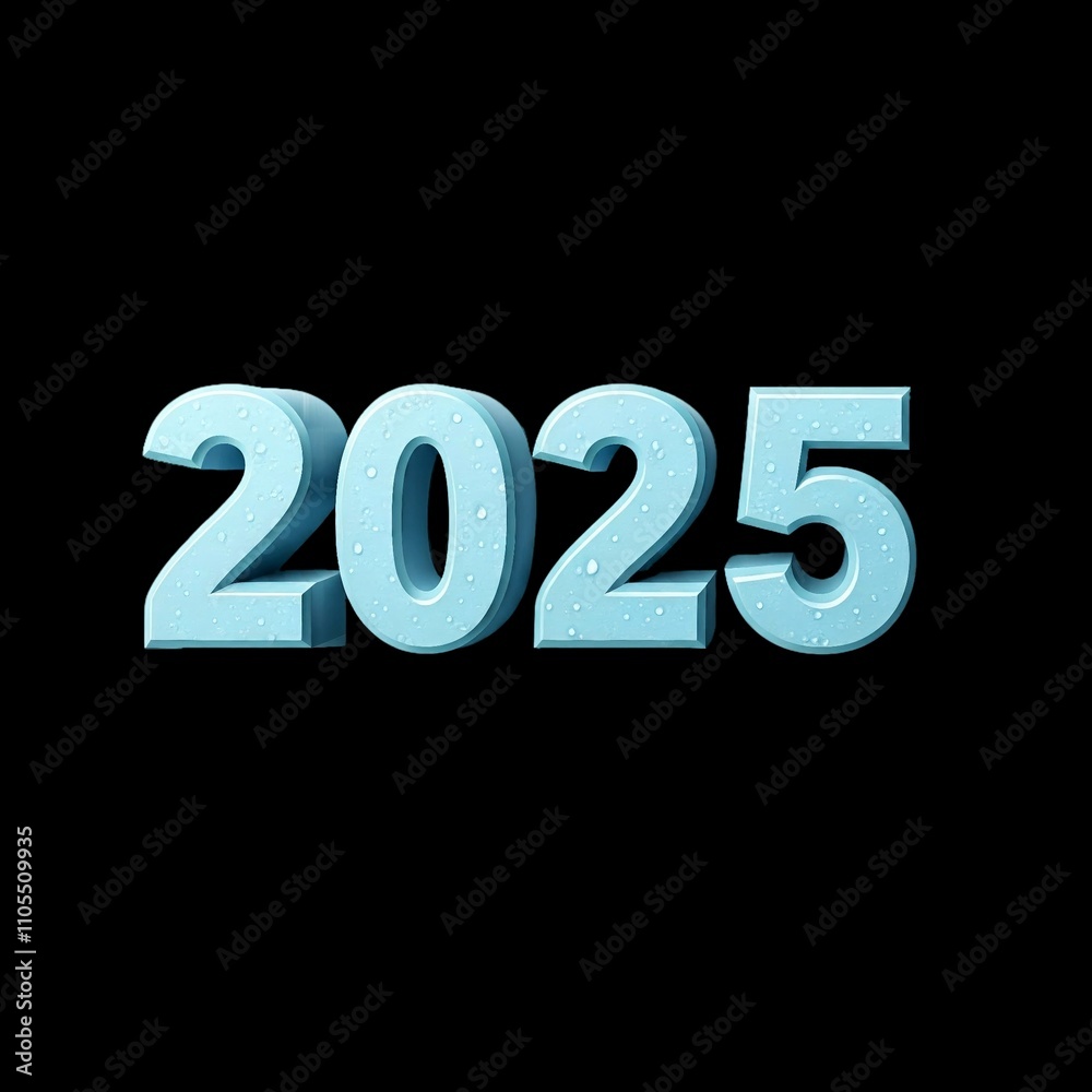 2025 with 3d design and water dew effect 2025 with 3d design and water dew effect