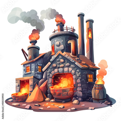 Smelters isolated white background 