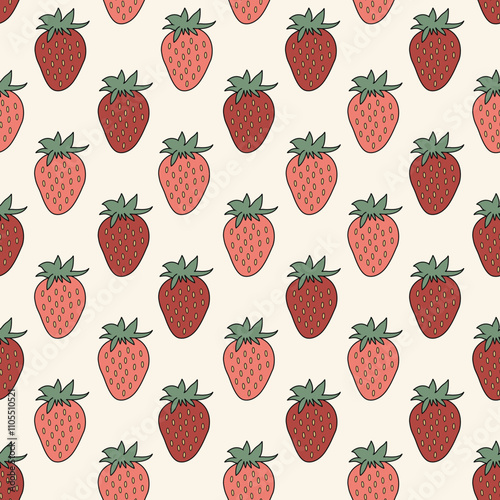 Seamless Strawberry pattern in vector