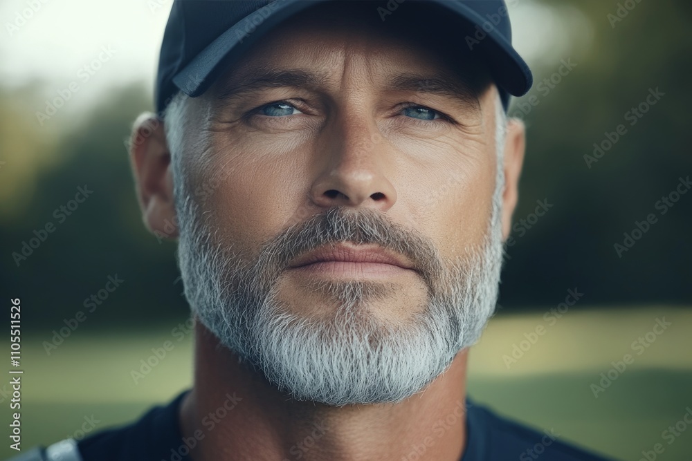A close-up portrait captures the thoughtful expression of an older man with a gray beard wearing a cap, reflecting wisdom and life experience against a natural backdrop.