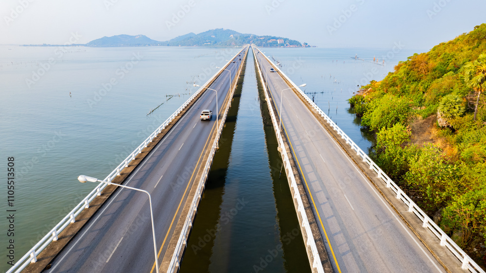 The bridge to Koh Yo is called Tinsulanonda Bridge in Songkhla Province, Thailand, Asia. The bridge to Koh Yo is called Tinsulanonda Bridge in Songkhla Province, Thailand, Asia.