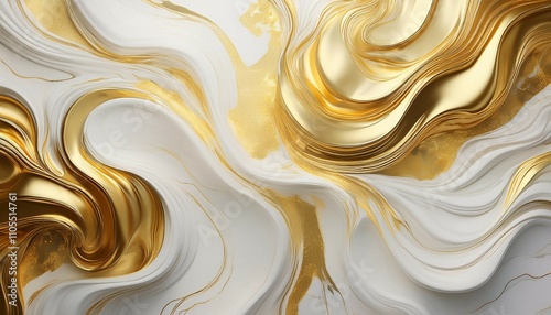abstract marble gold and white background wedding invitation backdrop ai generated