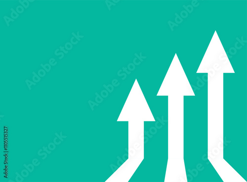 Business arrow target direction concept for growth success, financial chart growth vector, uptrend line graph