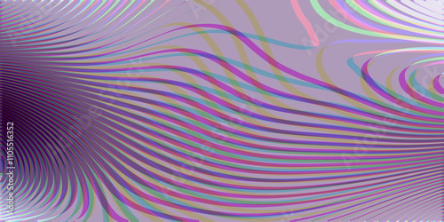 Abstract background, as an option, for presentations and wallpapers. Geometric pattern of colored ribbons on a light lilac background.