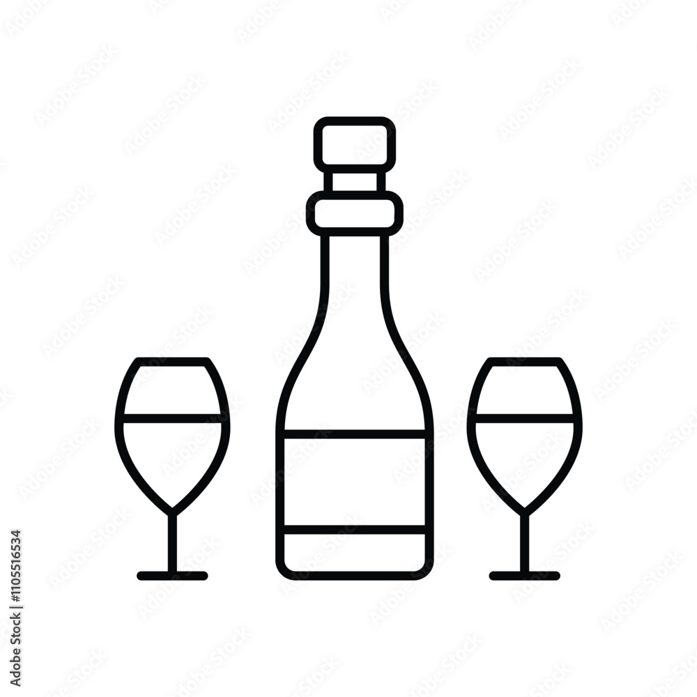 Wine Bottle vector icon Wine Bottle vector icon