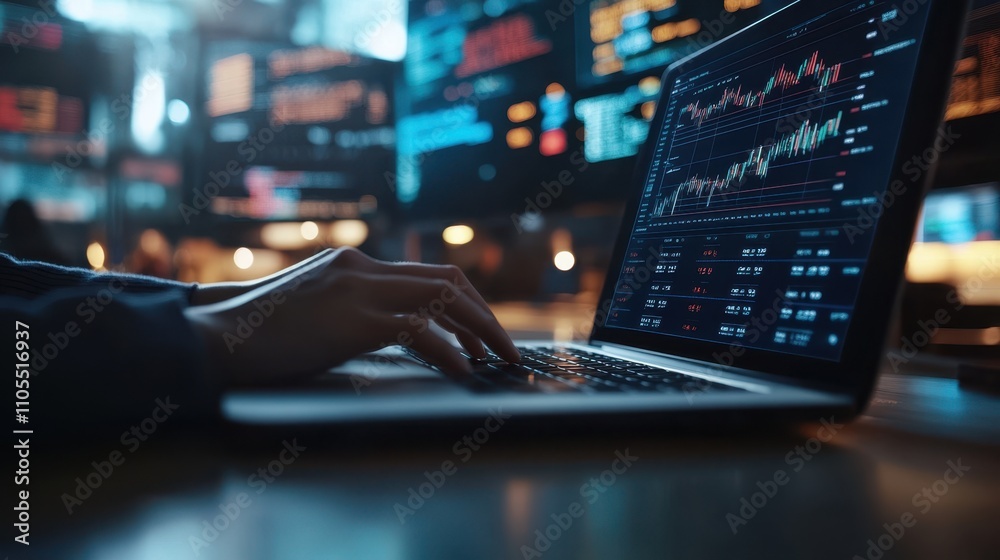 The Laptop with Financial Data The Laptop with Financial Data
