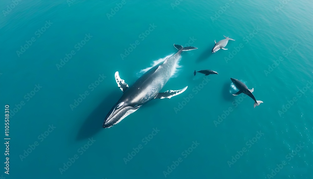 Stunning view of whales in the wild ocean: soaring in the vastness Stunning view of whales in the wild ocean: soaring in the vastness