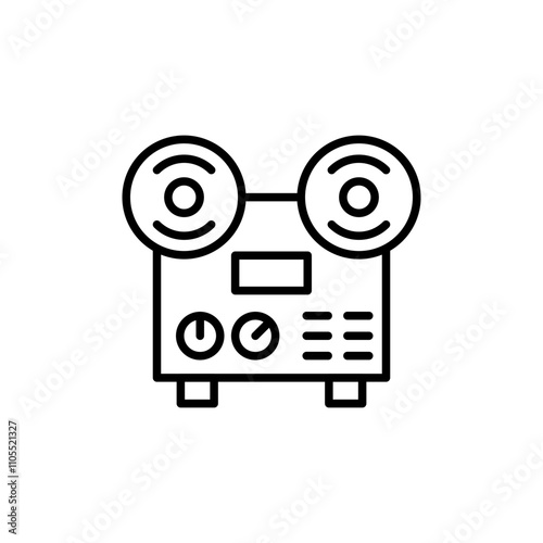 Tape recorder outline icons, minimalist vector illustration ,simple transparent graphic element .Isolated on white background