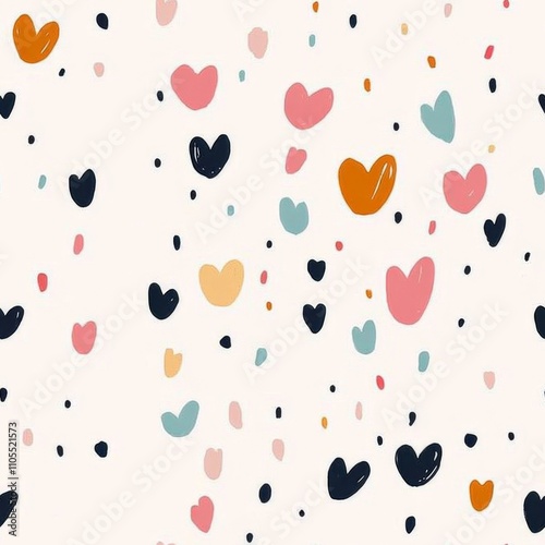 Colorful Heart Pattern Graphic Design