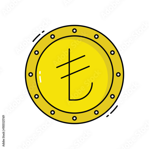 Turkish lira vector icon